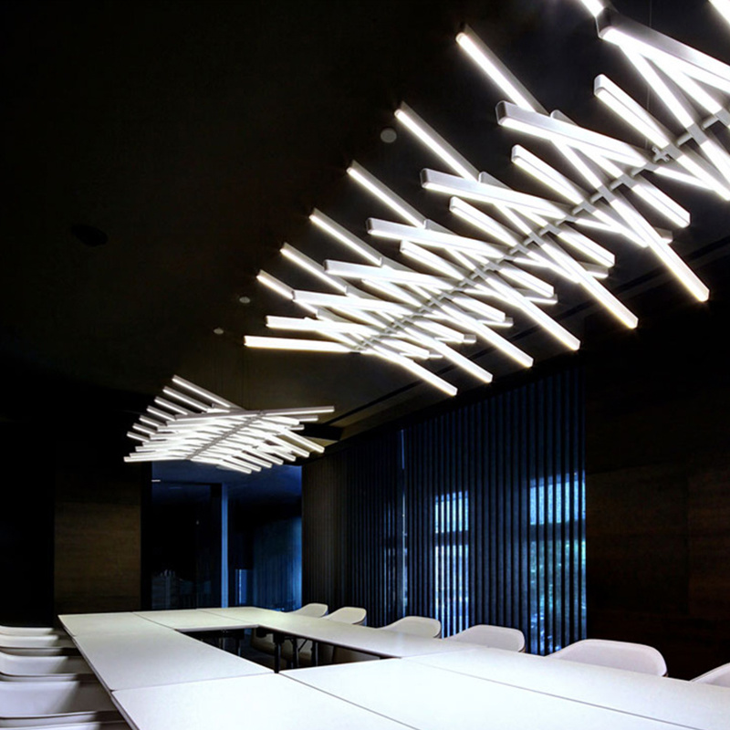 Interior Design Meeting Room - Lampu Gantung Fishbone Nordic LED Persegi