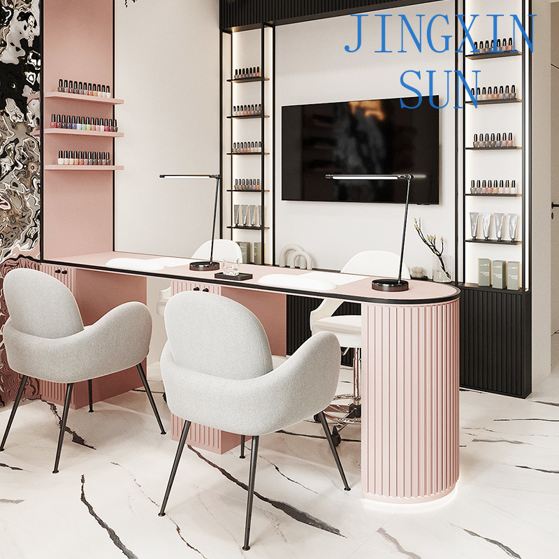 Interior Design Nail Salon - Desain Interior 3D Salon Kecantikan Pink