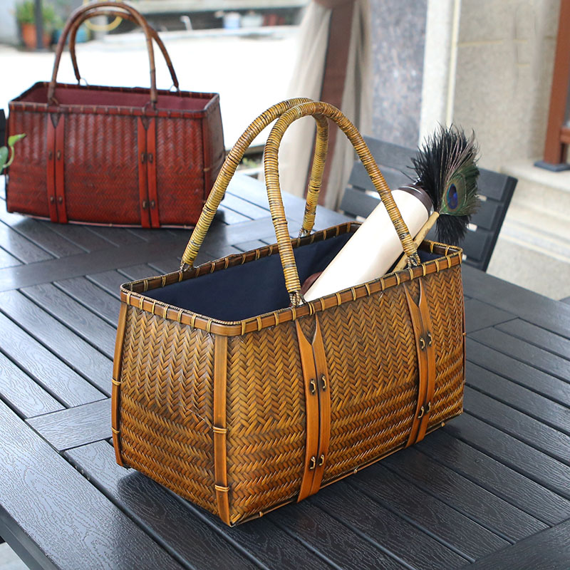 Woven Basket Set - Tas Tangan Wanita Tas Bambu Anyaman