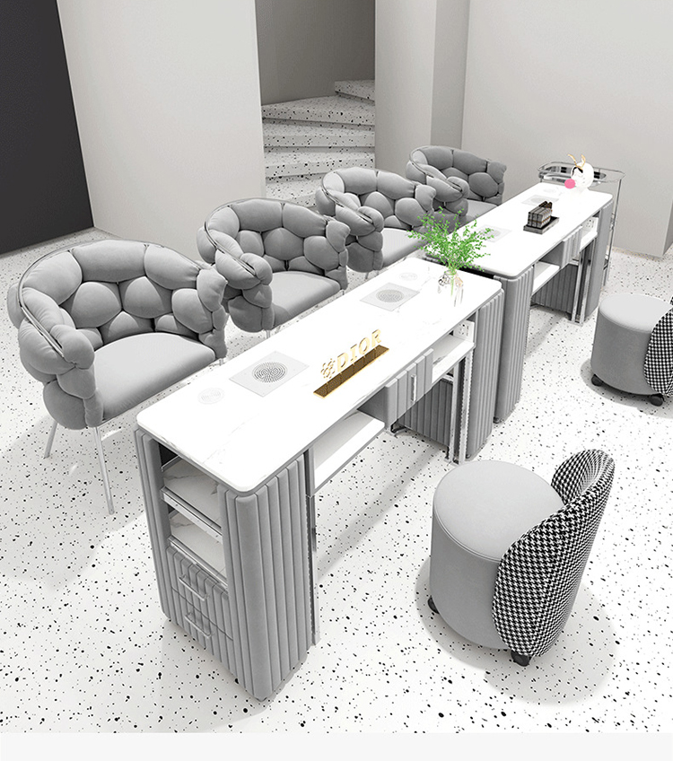 Interior Design Nail Salon - Set Meja dan Kursi Manikur Desain