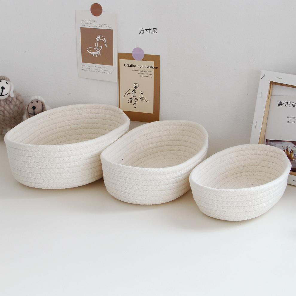 Woven Basket Set - Keranjang Penyimpanan Anyaman Tali Katun Nordic