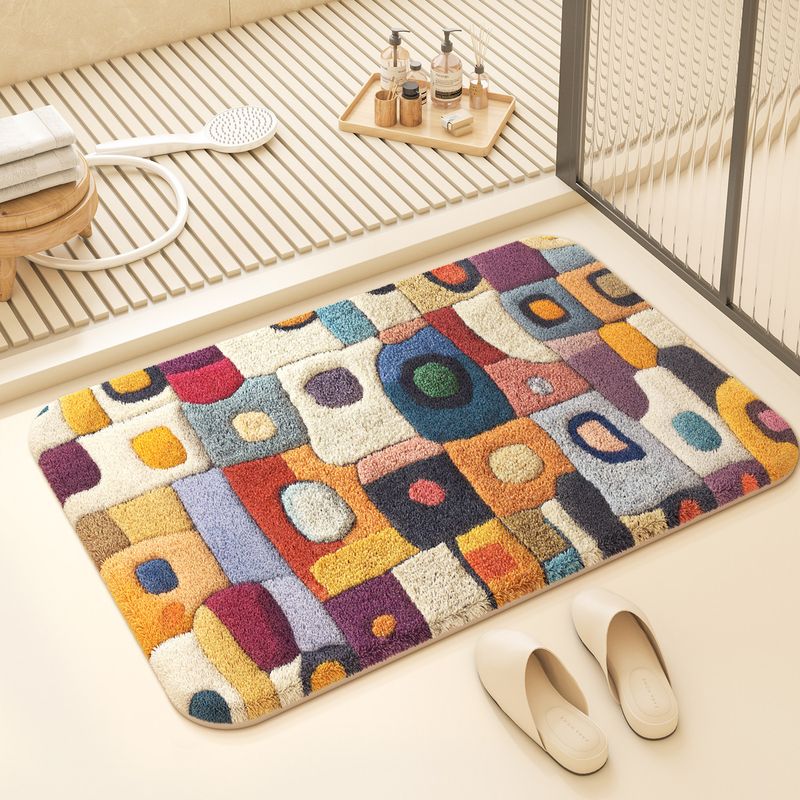Printed Rug Abstract - VIKAMA Keset Kamar Mandi Geometris Blok