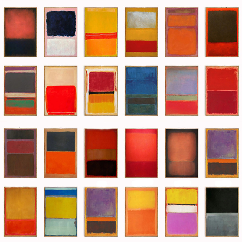 Interior Design Poster - Dekorasi dinding, set Poster Mark Rothko,