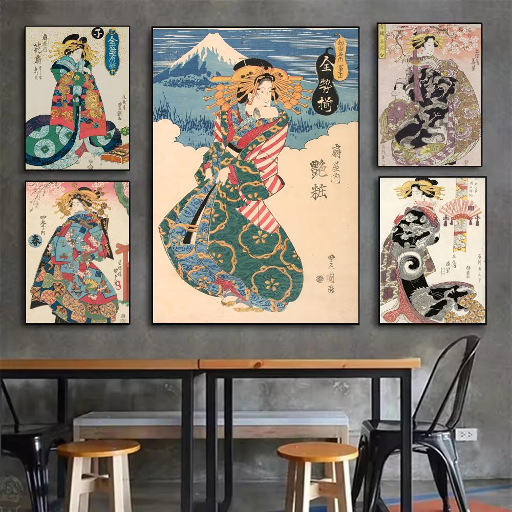 Poster Geisha Jepang Retro Sti - Interior Design Poster ulasan dan harga