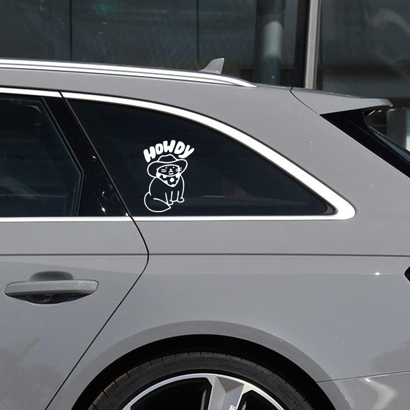 Lucu stiker mobil Howdy kucing - Interior Design Journal ulasan dan harga