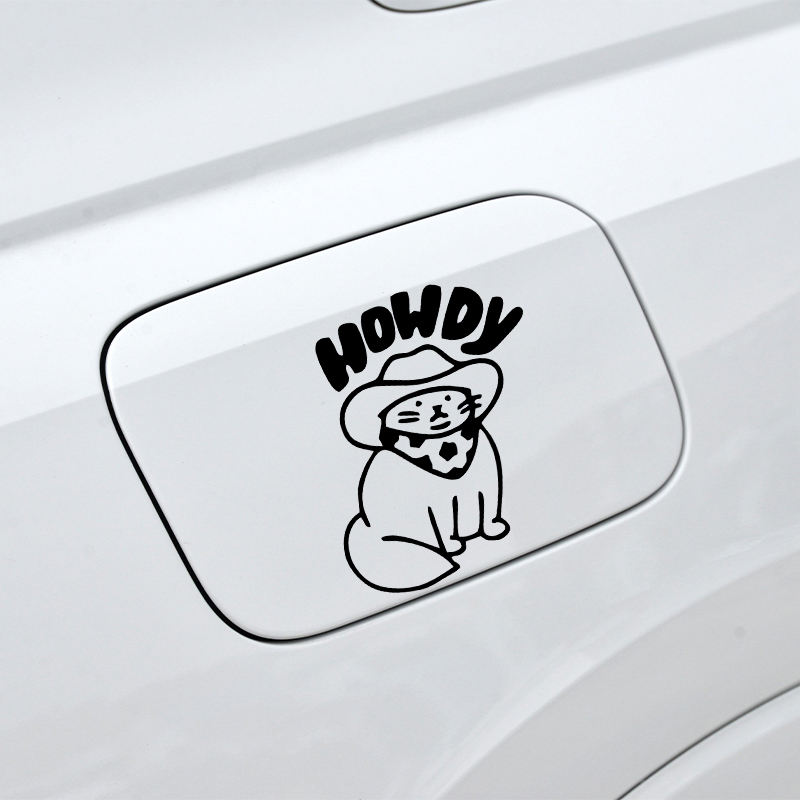 Lucu stiker mobil Howdy kucing - Interior Design Journal ulasan dan harga