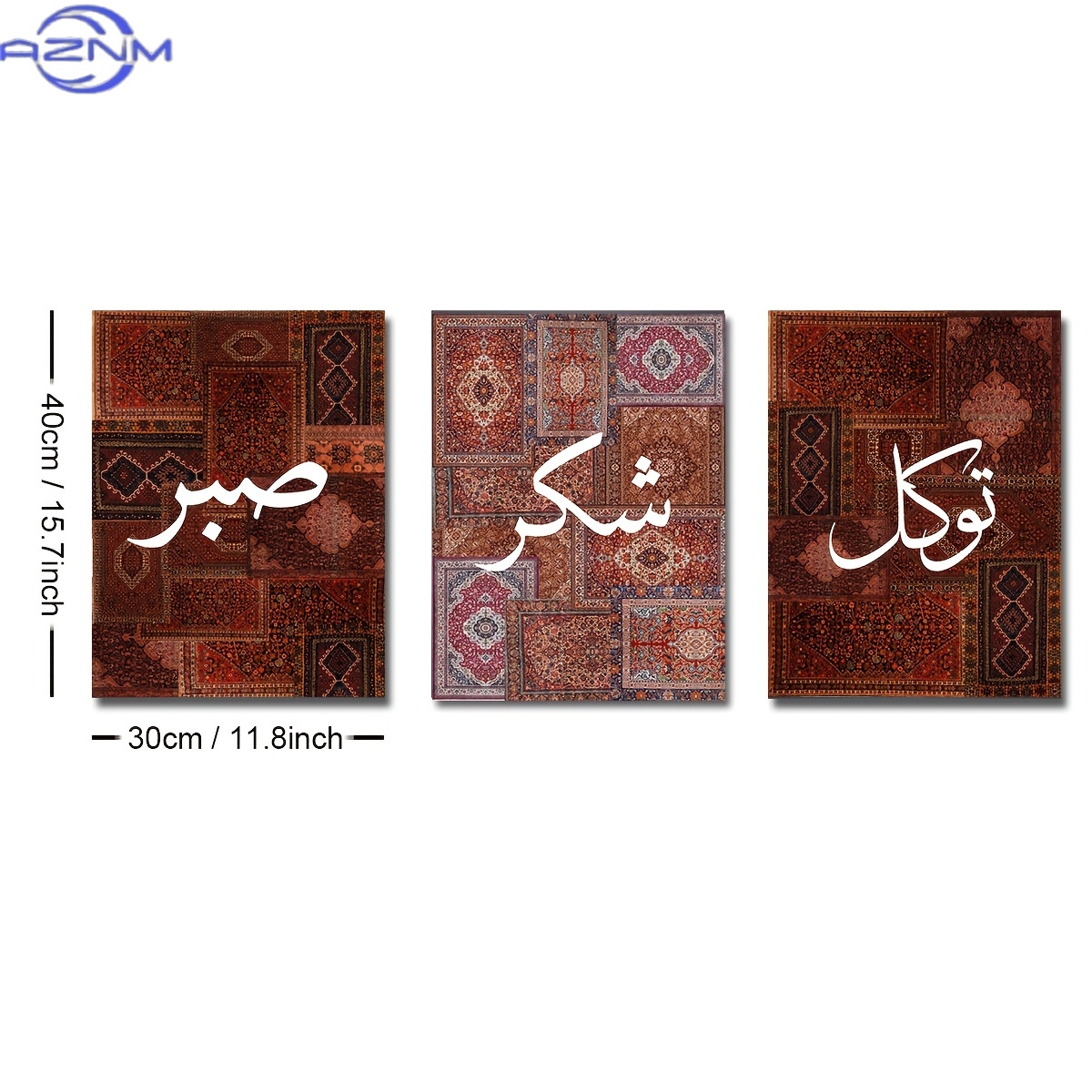 Set 3pcs Poster Kanvas Islami  - Printed Rug Abstract ulasan dan harga