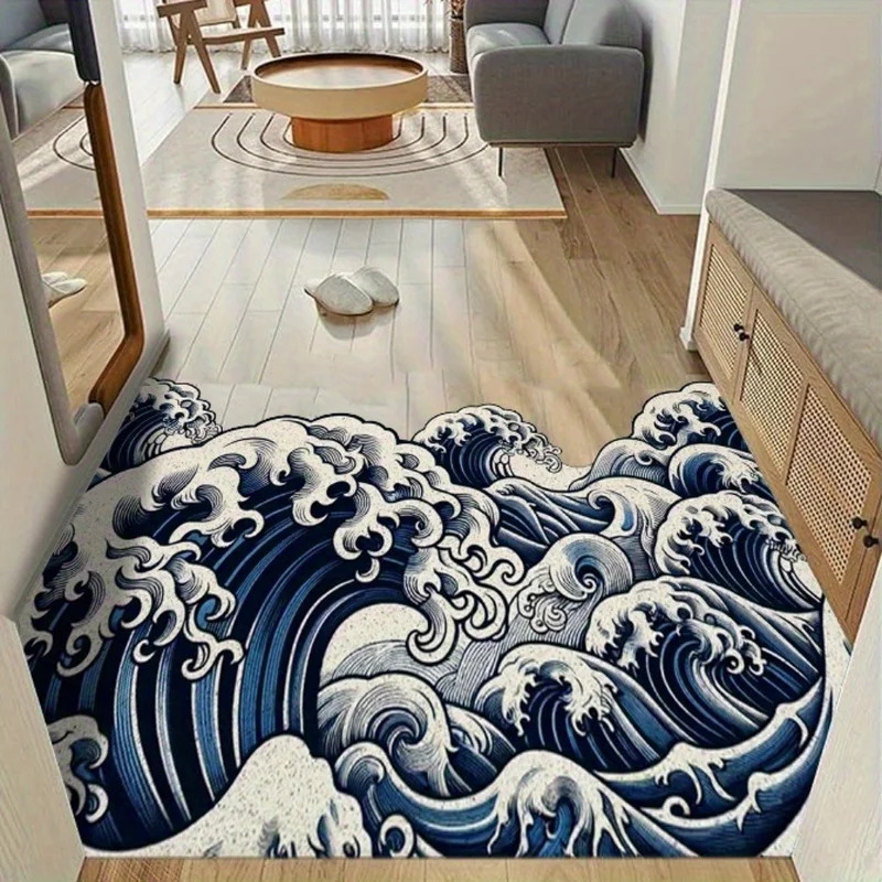 Karpet Desain Gelombang Abstra - Printed Rug Abstract ulasan dan harga