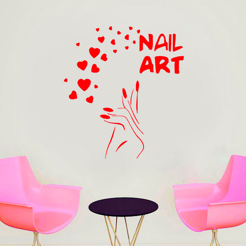 Kuku Seni Jendela Decals Cinta - Interior Design Nail Salon ulasan dan harga