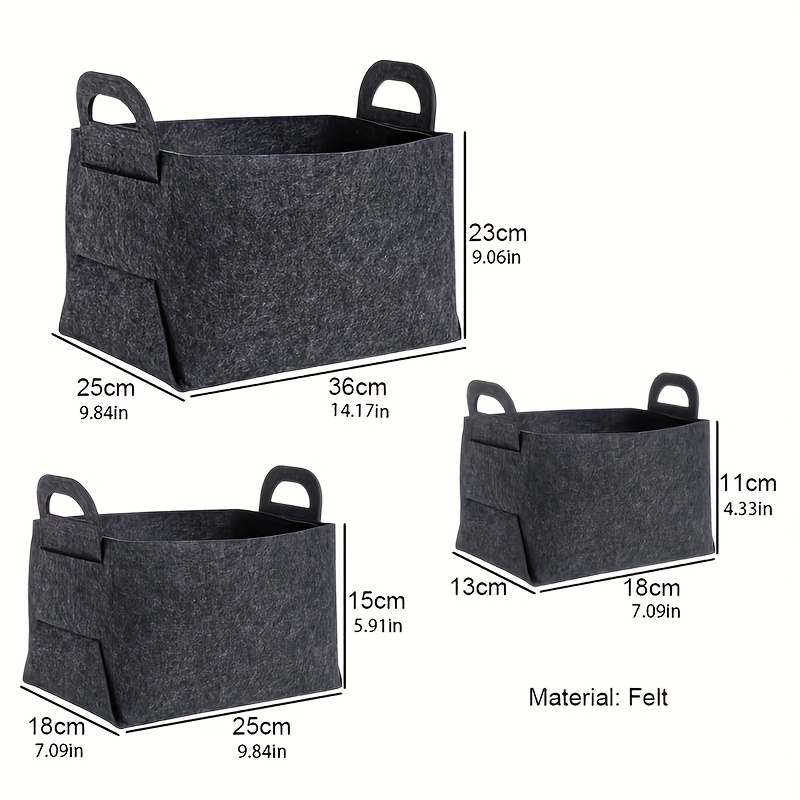 3 Buah Tempat Penyimpanan Felt - Woven Basket Set ulasan dan harga