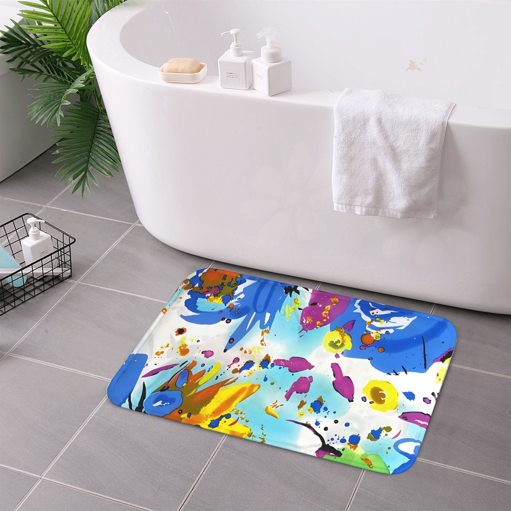 1 Karpet Dapur Ekspresionis Ab - Printed Rug Abstract ulasan dan harga