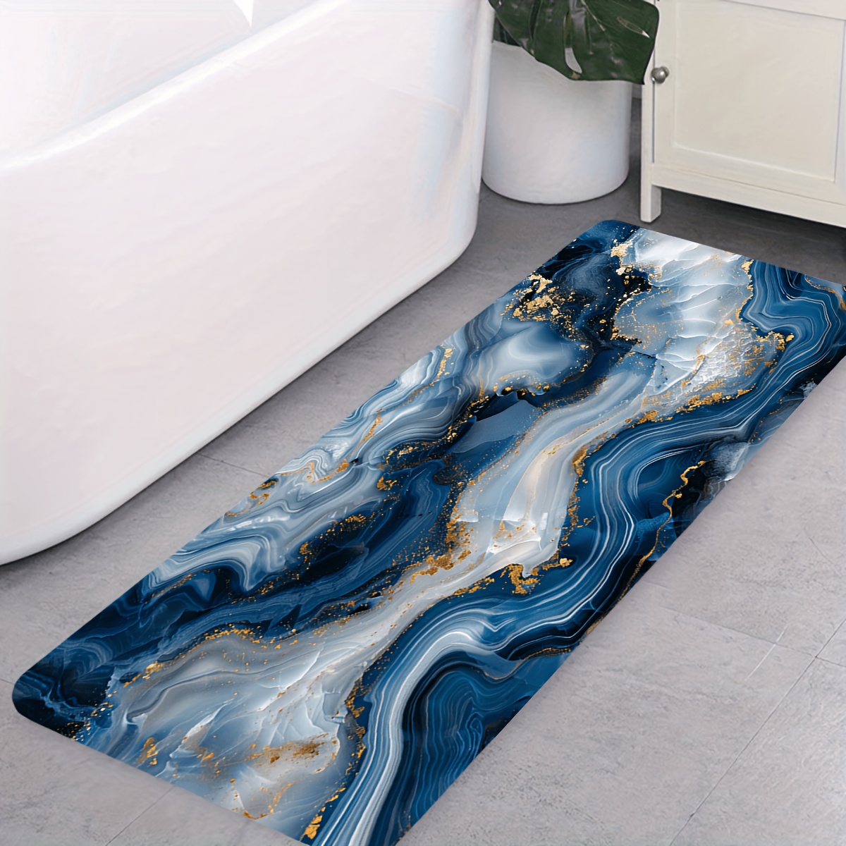 Keset Kamar Mandi Motif Marmer - Printed Rug Abstract ulasan dan harga
