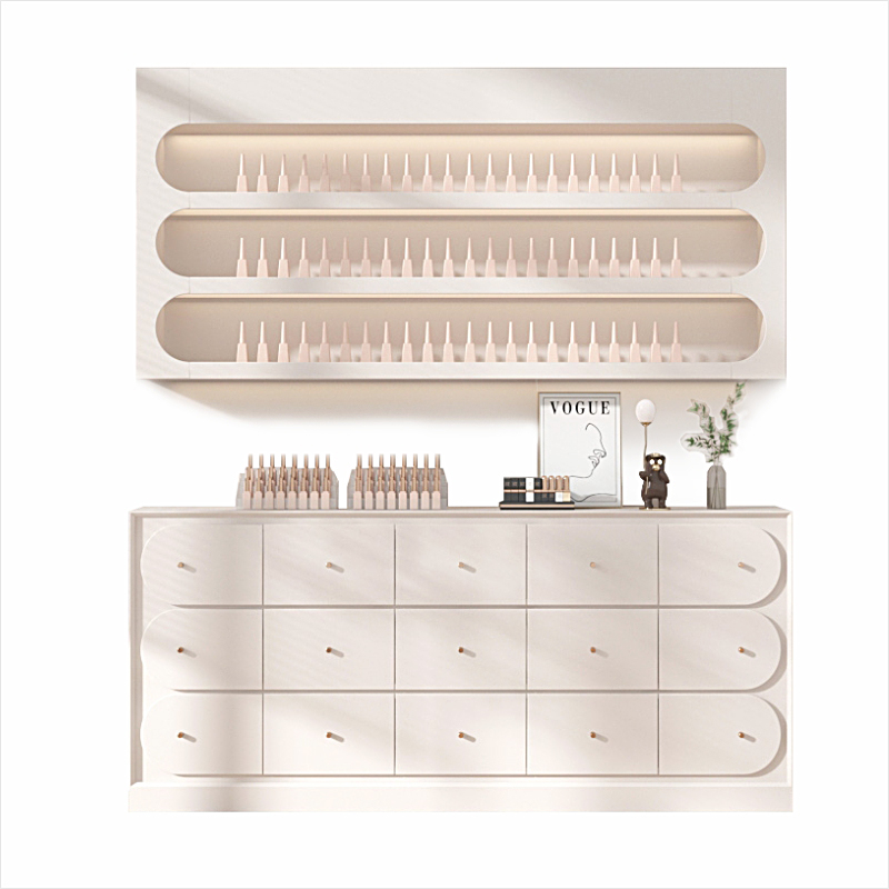 Lemari pajang kosmetik salon k - Interior Design Nail Salon ulasan dan harga