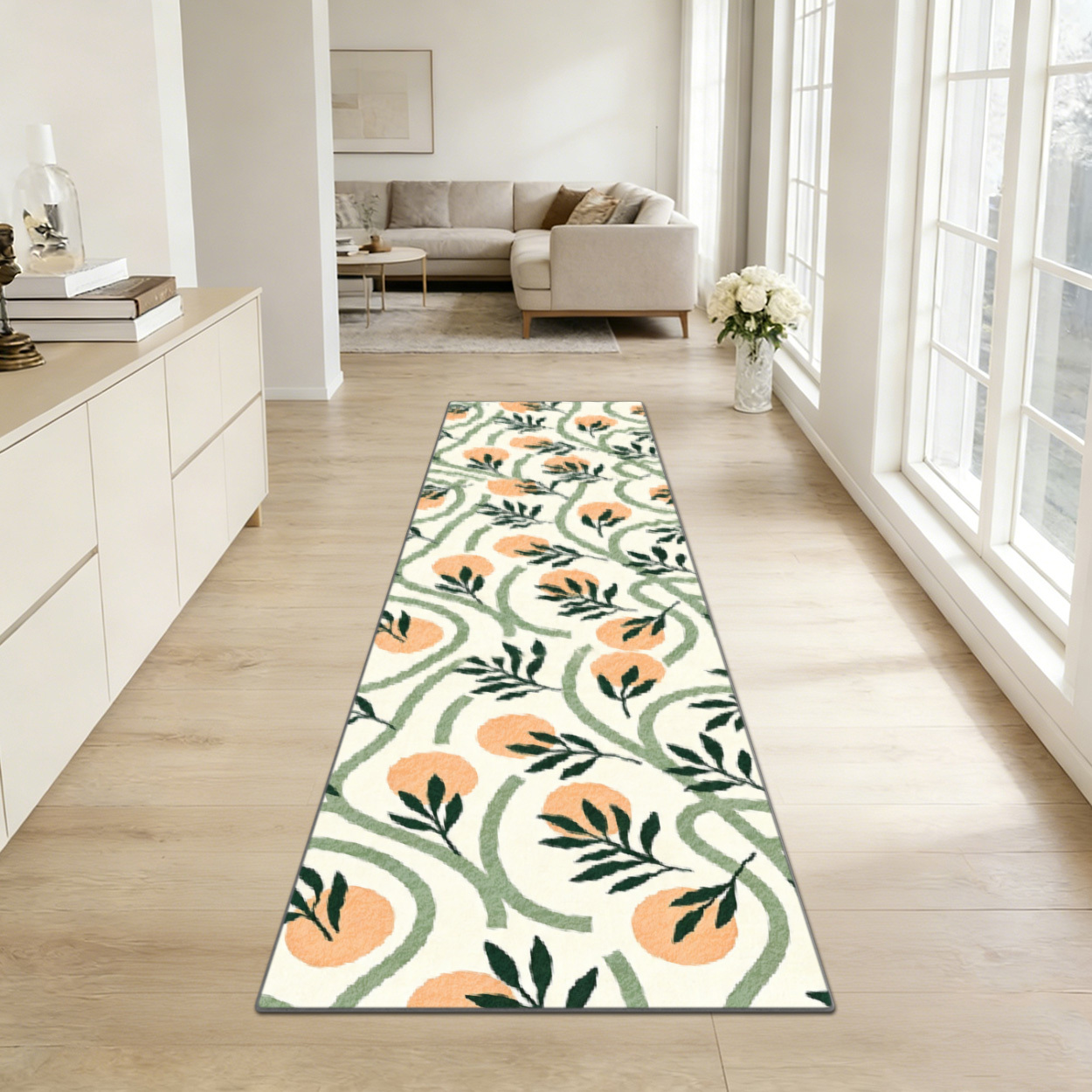 Karpet Panjang Motif Daun Jeru - Printed Rug Abstract ulasan dan harga