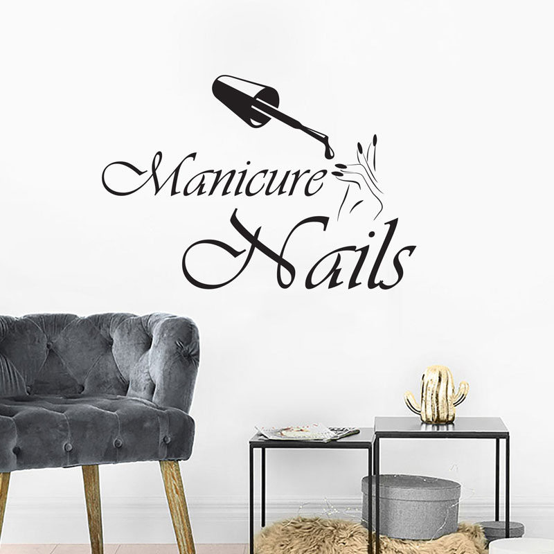 Dinding Stiker Manikur Vinyl J - Interior Design Nail Salon ulasan dan harga