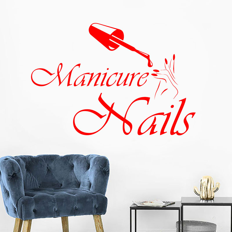Dinding Stiker Manikur Vinyl J - Interior Design Nail Salon ulasan dan harga