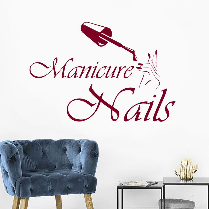 Dinding Stiker Manikur Vinyl J - Interior Design Nail Salon ulasan dan harga