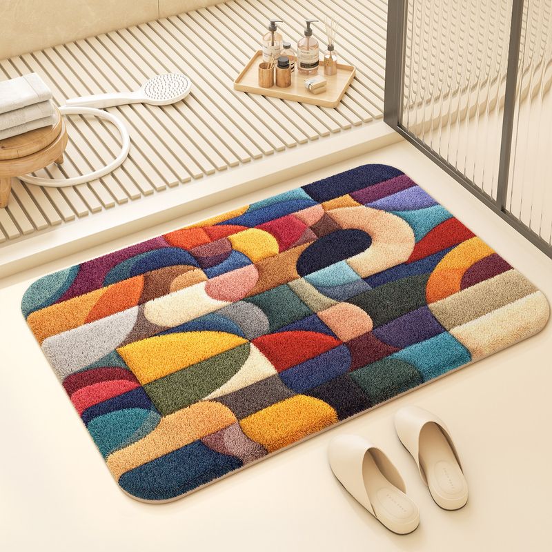 VIKAMA Keset Kamar Mandi Geome - Printed Rug Abstract ulasan dan harga
