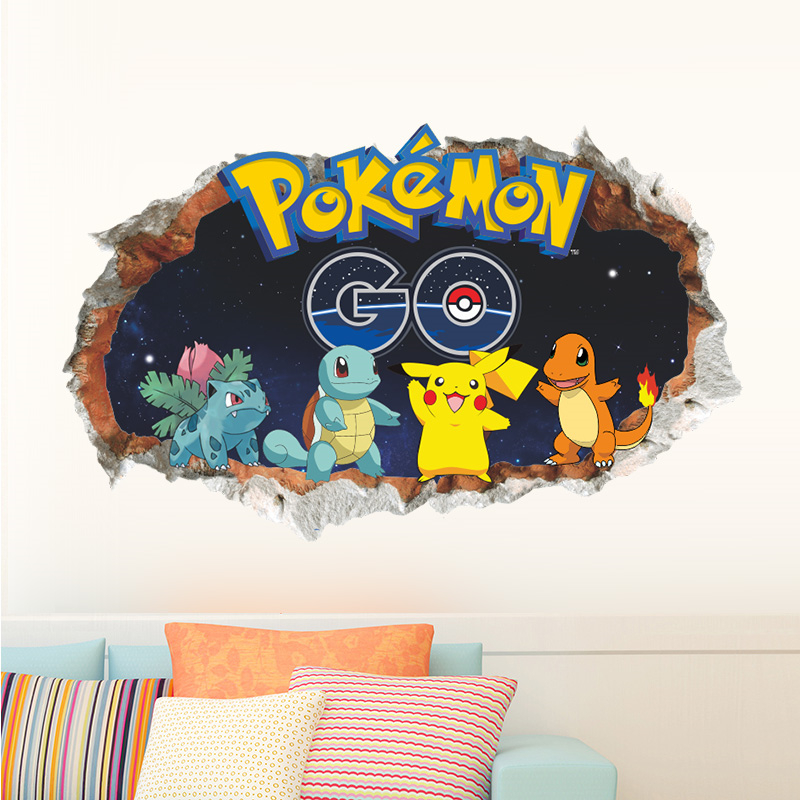 Stiker dinding kartun 4:pikach - Interior Design Magazine ulasan dan harga