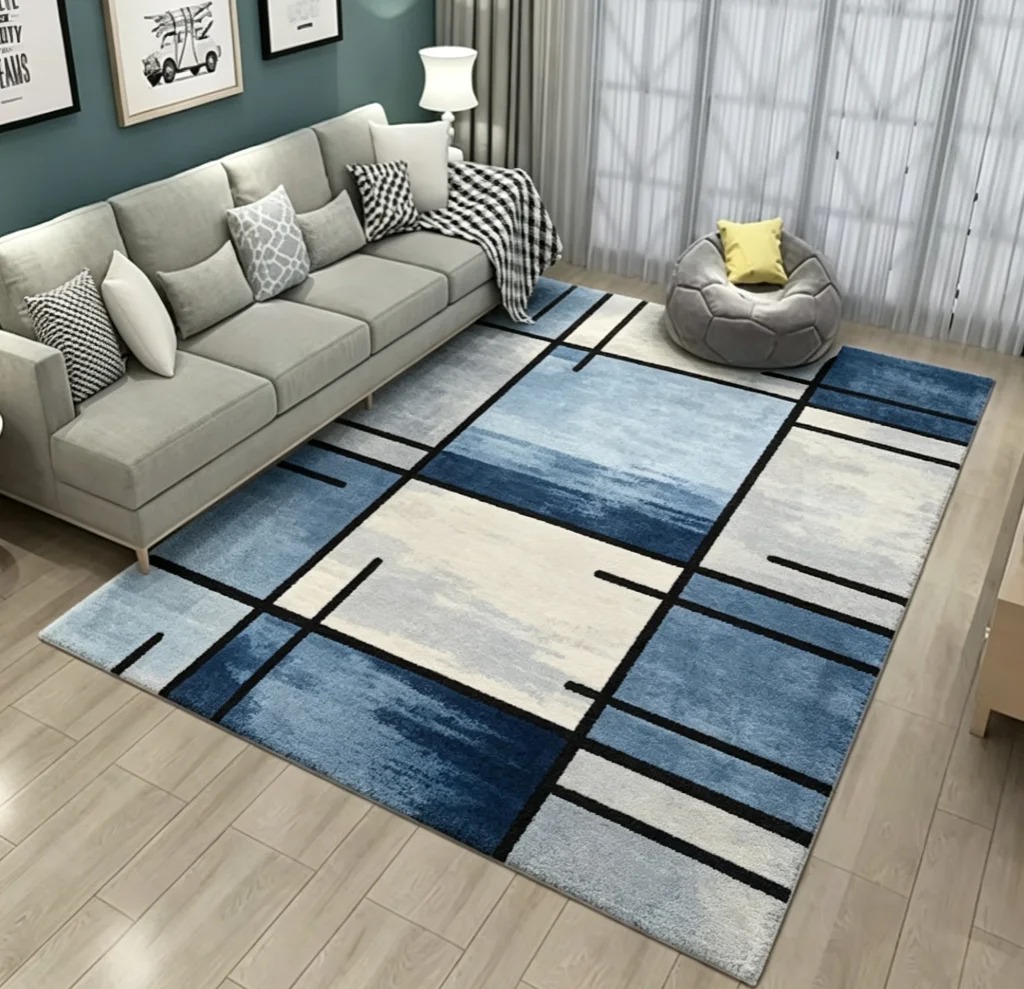 Karpet Geometris Abstrak Moder - Printed Rug Abstract ulasan dan harga