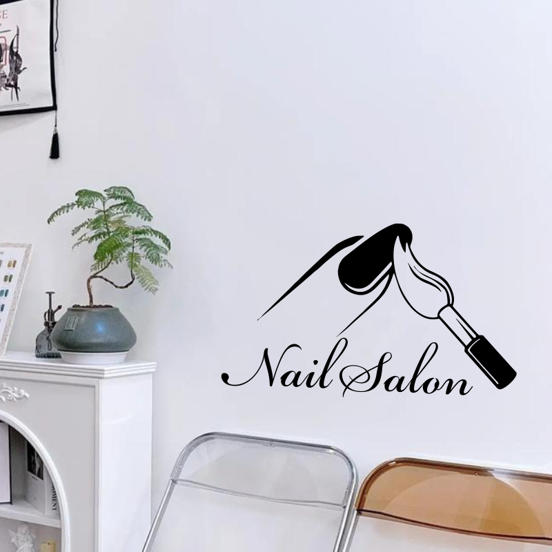 Stiker Dinding Toko Salon Kuku - Interior Design Nail Salon ulasan dan harga