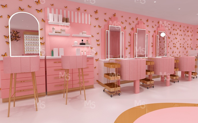 MS-DISPLAY Furnitur Cermin Sal - Interior Design Nail Salon ulasan dan harga