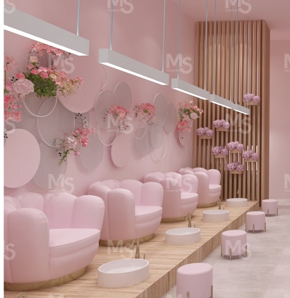 MS-DISPLAY Furnitur Cermin Sal - Interior Design Nail Salon ulasan dan harga
