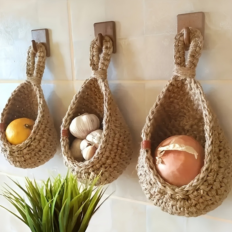 3 Buah/Set Keranjang Buah Macr - Woven Basket Set ulasan dan harga